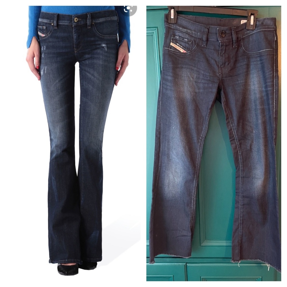 Diesel Livier Flare Jeans dark wash fading